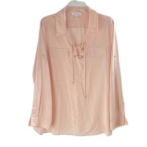 Calvin Klein Women's - Blush - Blouse w/ Gold Accents - Size: Large